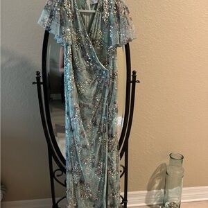 Mac Duggal Green Sequin Gown Size 10